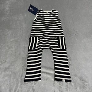 Me & Henry Striped Romper Baby 3-6m Black Jumpsuit Boho